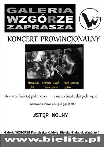  Koncert prowincjonalny Na zdjęciu plakat koncertu