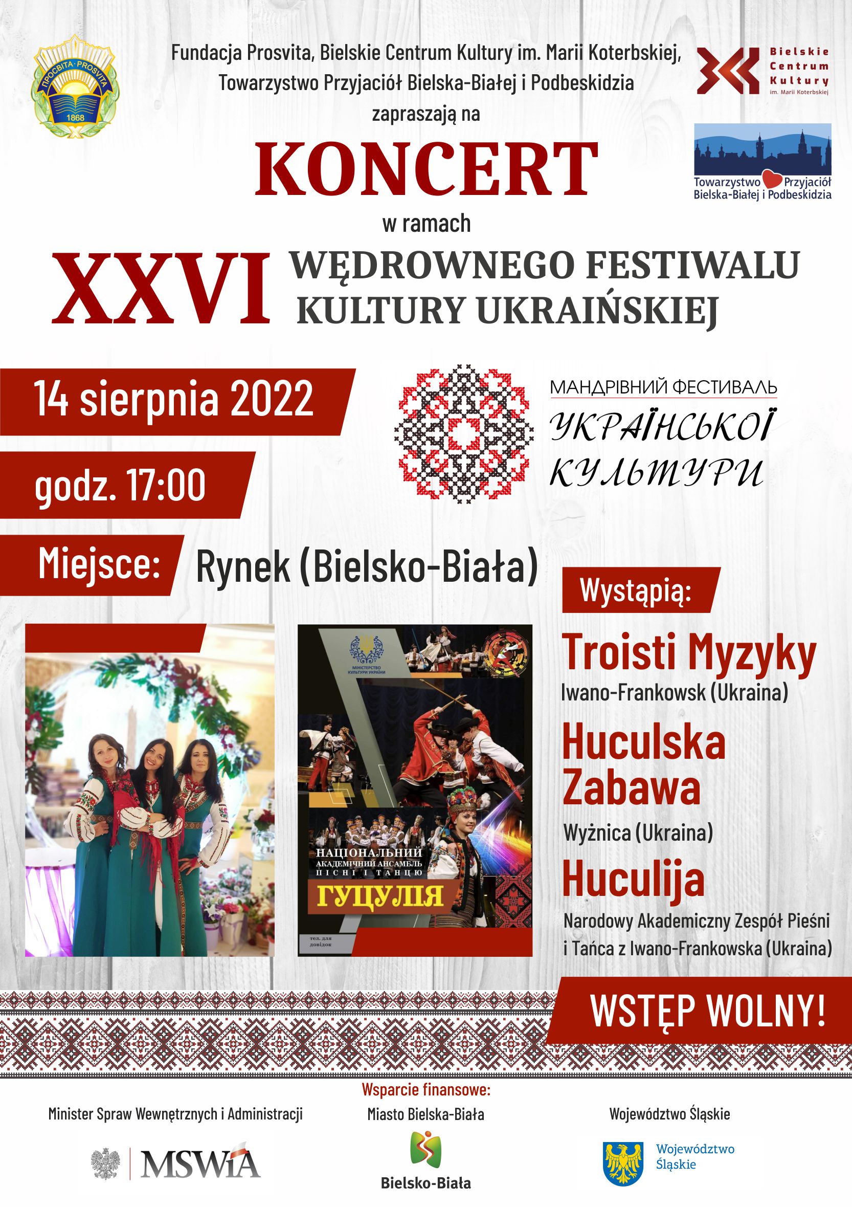  Koncert 26. Wędrownego Festiwalu Kultury Ukraińskiej Na zdjęciu plakat imprezy
