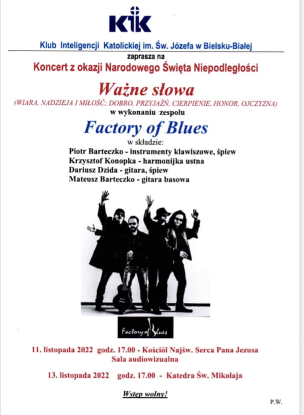  Factory of Blues: Ważne słowa Na zdjęciu plakat imprezy