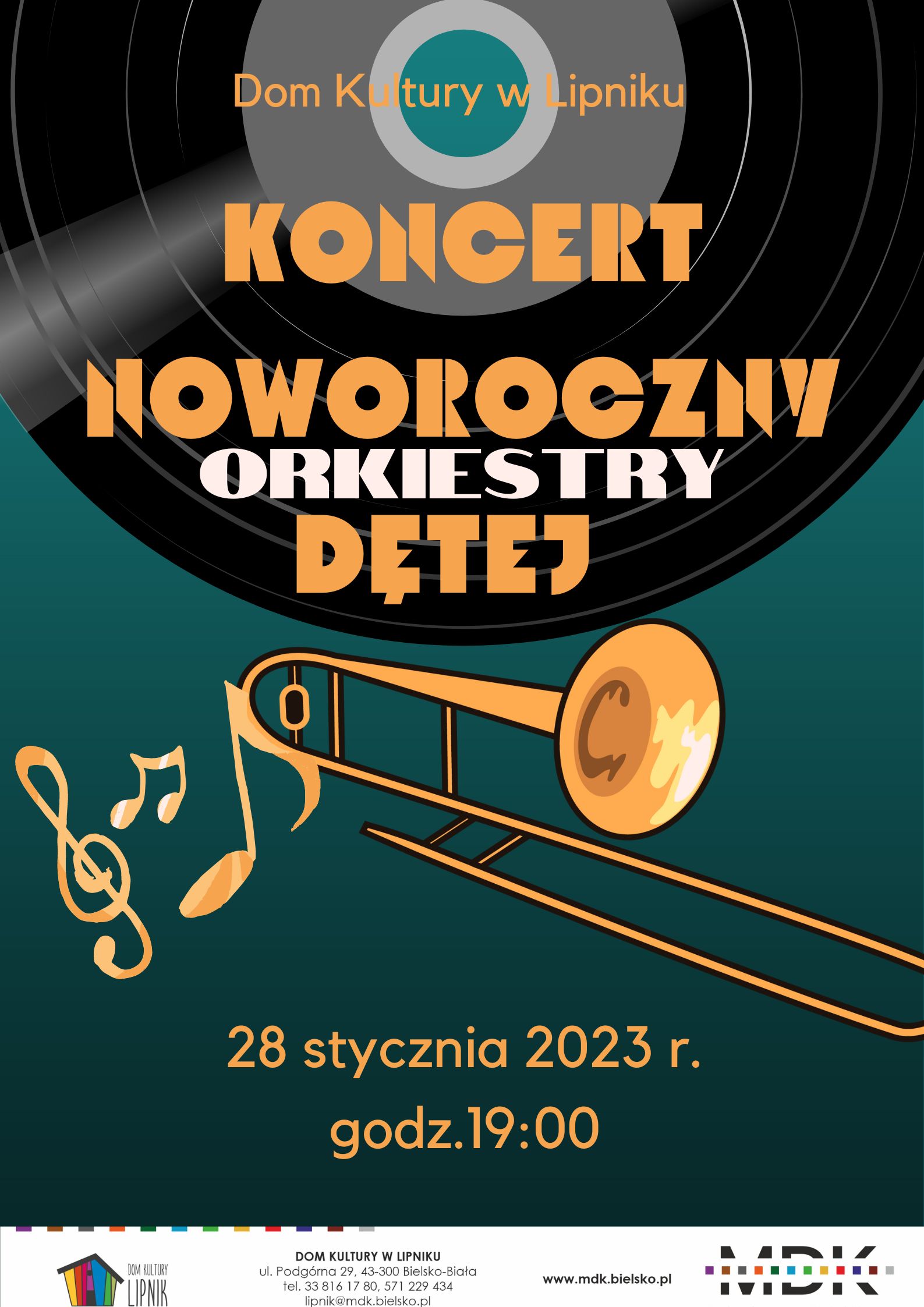  Koncert noworoczny Orkiestry Dętej z Lipnika Na zdjęciu plakat