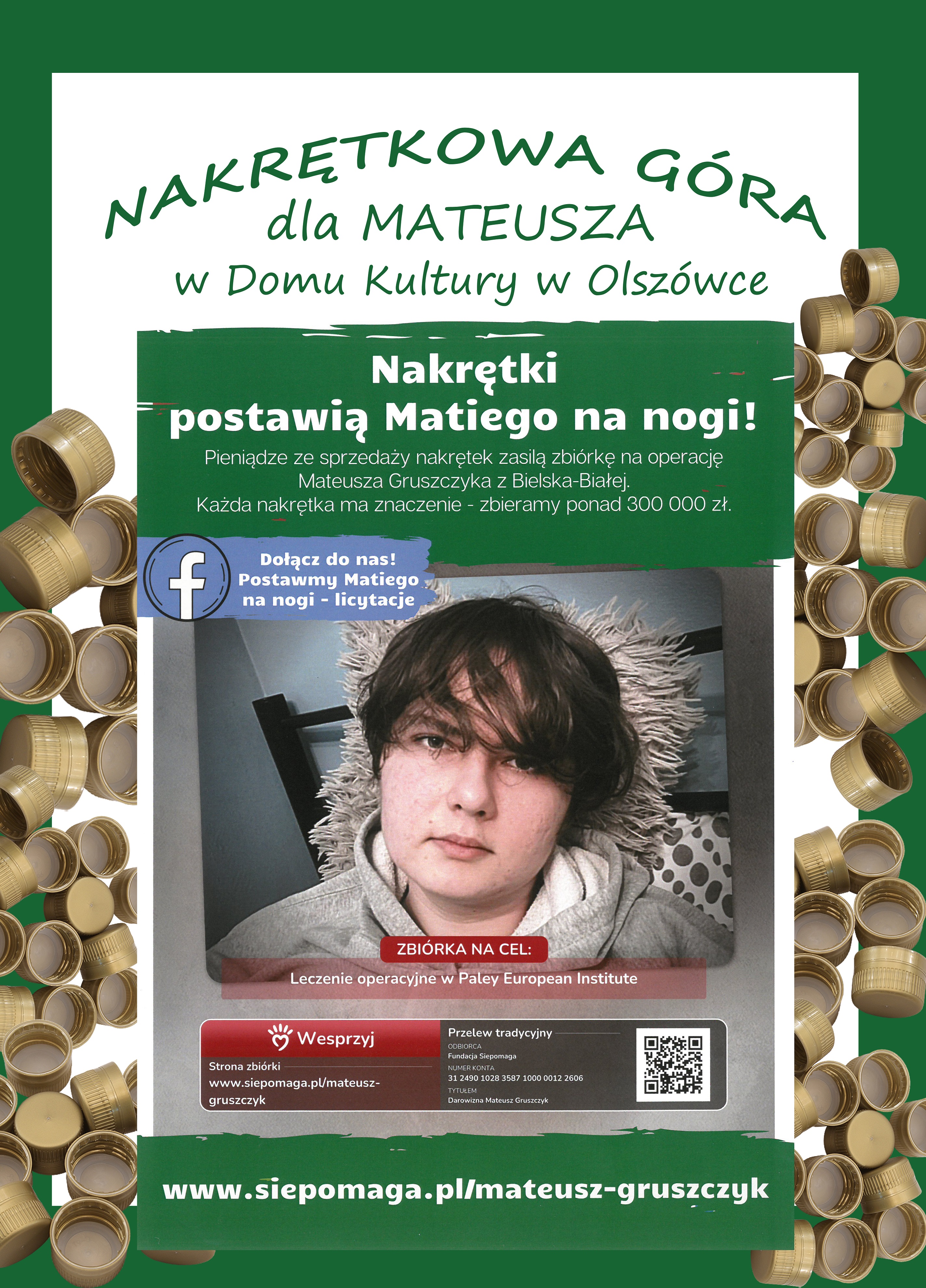  Nakrętkowa Góra 2022 dla Mateusza Na zdjęciu plakat akcji charytatywnej