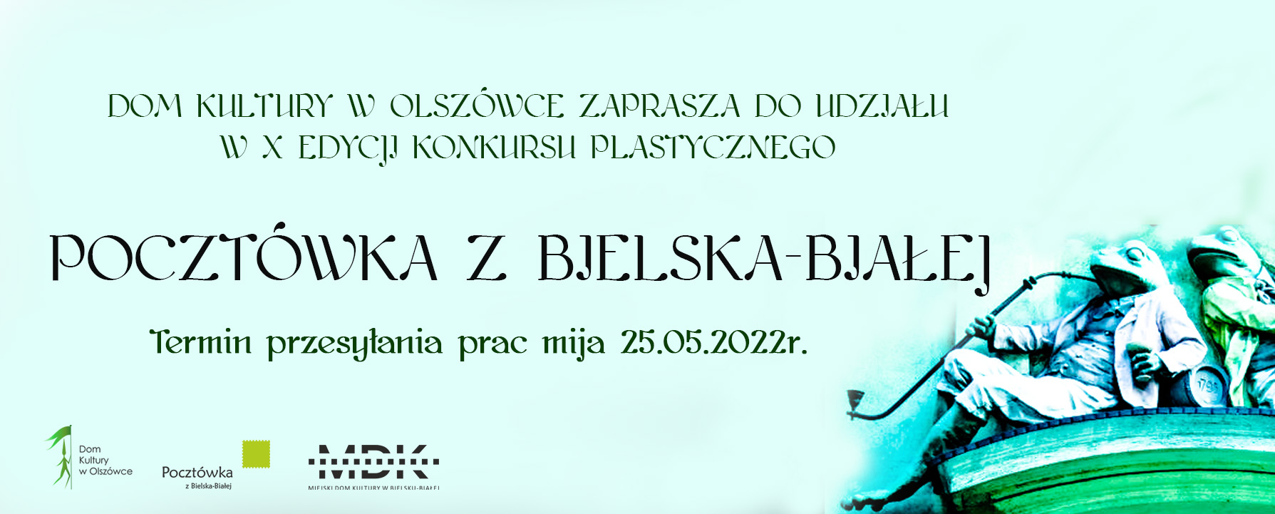  Pocztówka z Bielska-Białej Na zdjęciu plakat imprezy