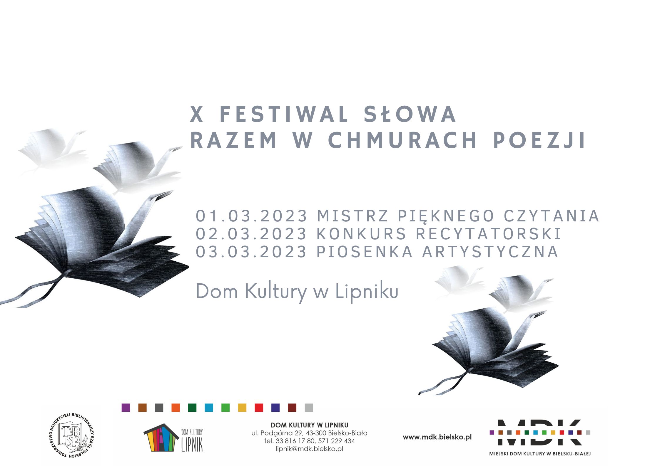  10. Festiwal Słowa Razem w chmurach poezji Na zdjęciu plakat imprezy