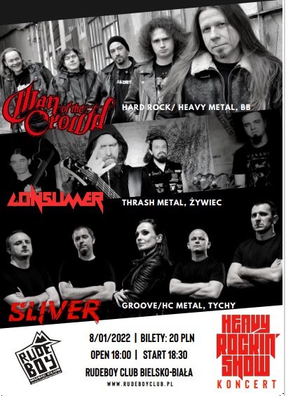  Sliver, Consumer, Man of the Crowd Heavy Rockin' Show 2022 na zdjęciu plakat koncertu