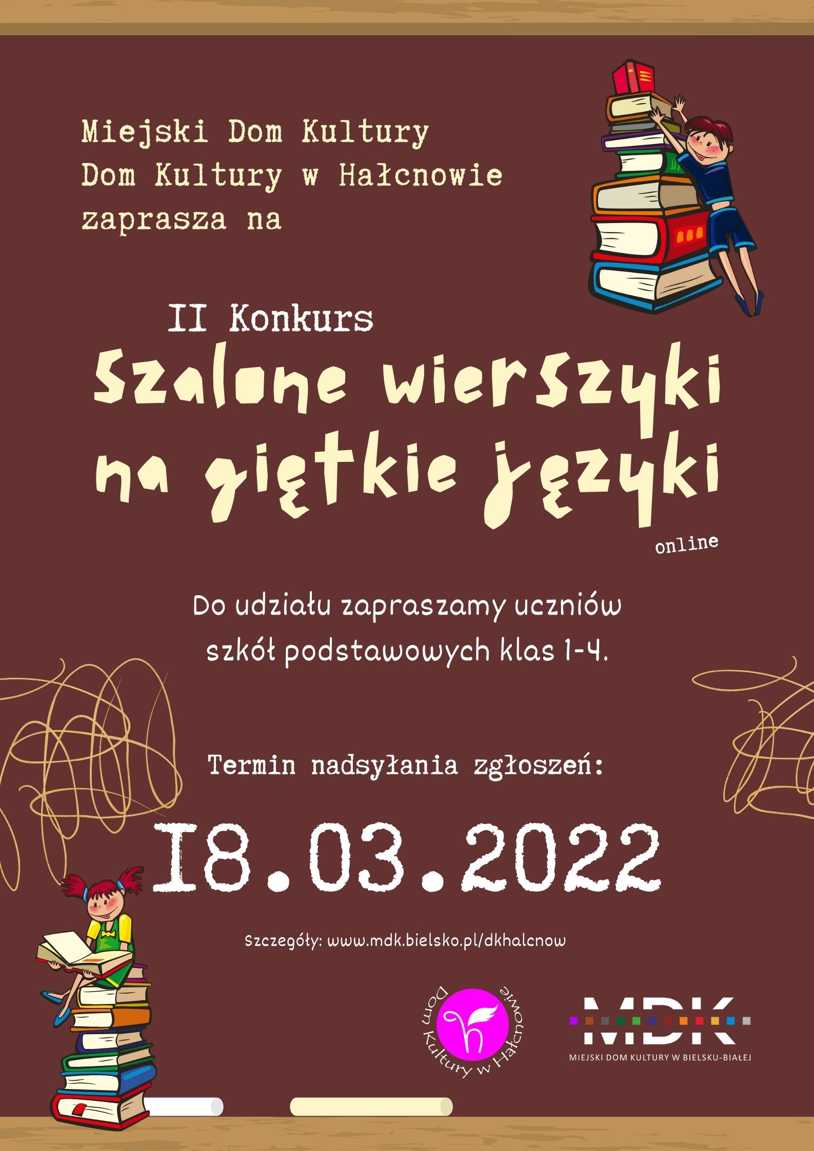  2. Konkurs On-line Szalone Wierszyki na Giętkie Języki Na zdjęciu plakat konkursu