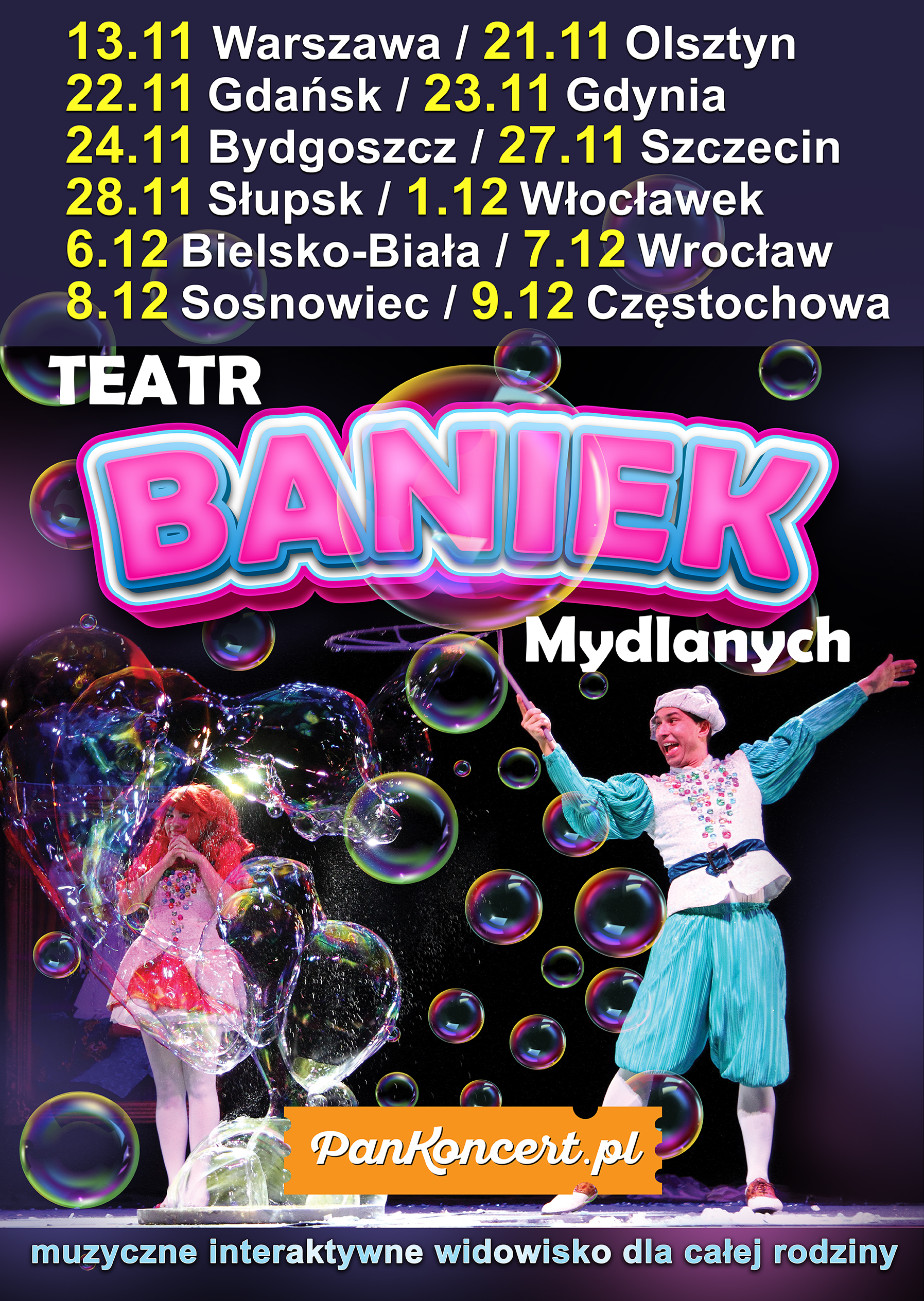  Teatr Baniek Mydlanych: Tajemnica Bańki Szczęścia Na zdjęciu plakat imprezy