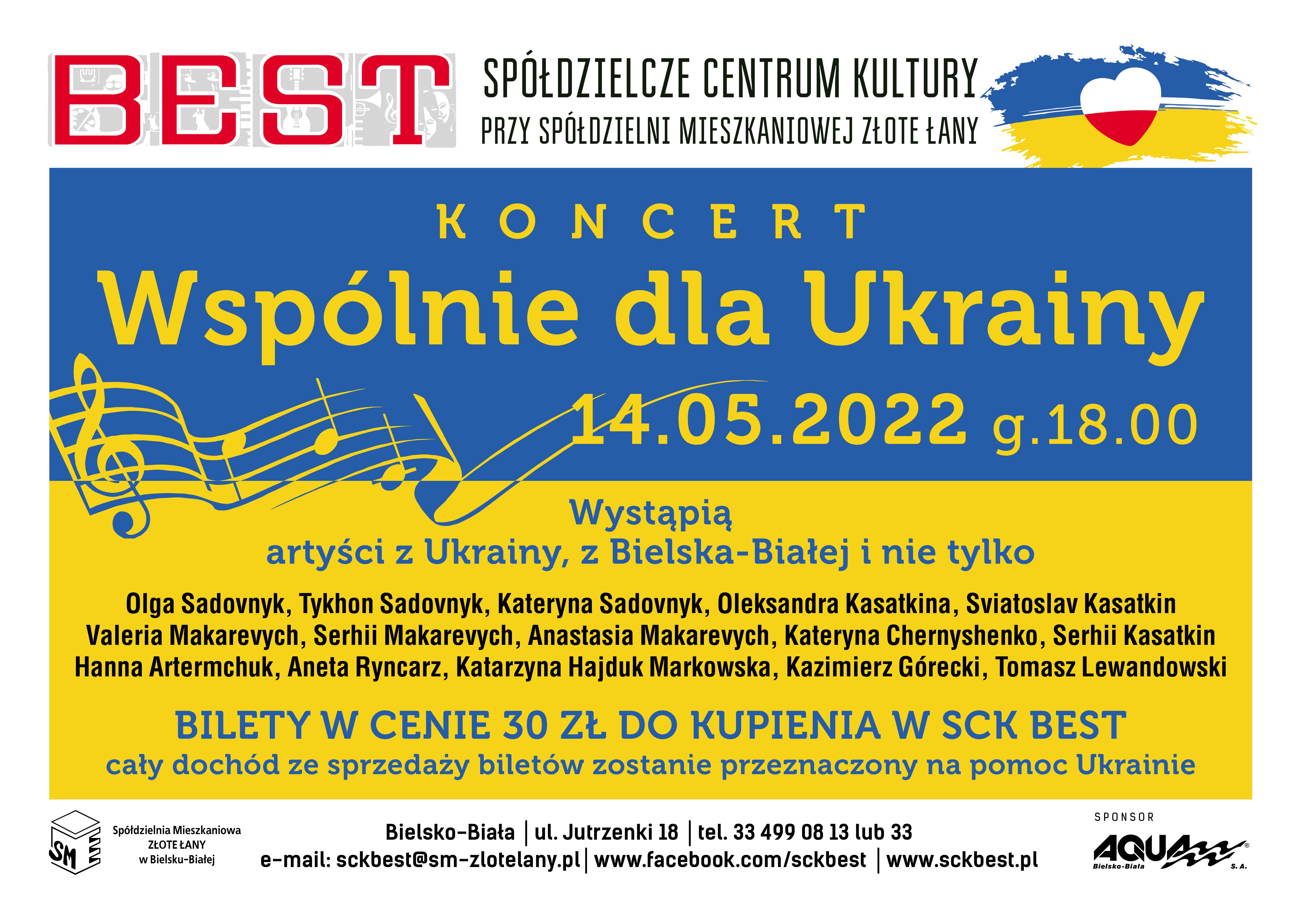  Wspólnie dla Ukrainy na zdjęciu plakat imprezy