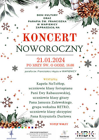  Noworoczny koncert kolęd Na zdjęciu plakat koncertu