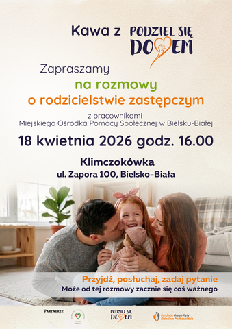  Kawa z Podziel się domem Na zdjęciu plakat spotkania