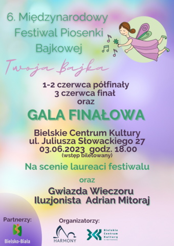  6. Festiwal Piosenki Bajkowej  Na zdjęciu plakat koncertu