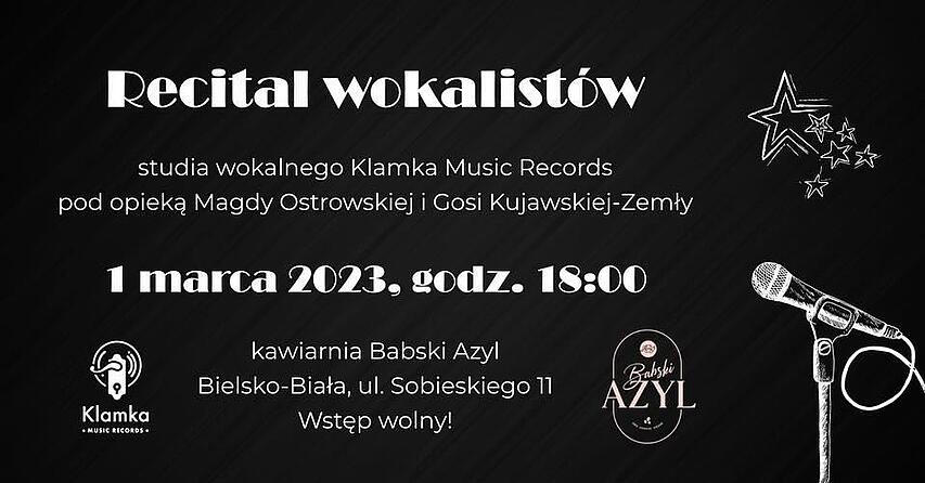  Recital wokalistów studia Wokalnego Klamka Music Records Na zdjęciu plakat imprezy
