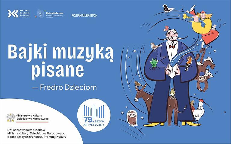  Poranek Muzyczny dla Dzieci: Bajki muzyka pisane - bajka o sowie Na zdjęciu plakat koncertu