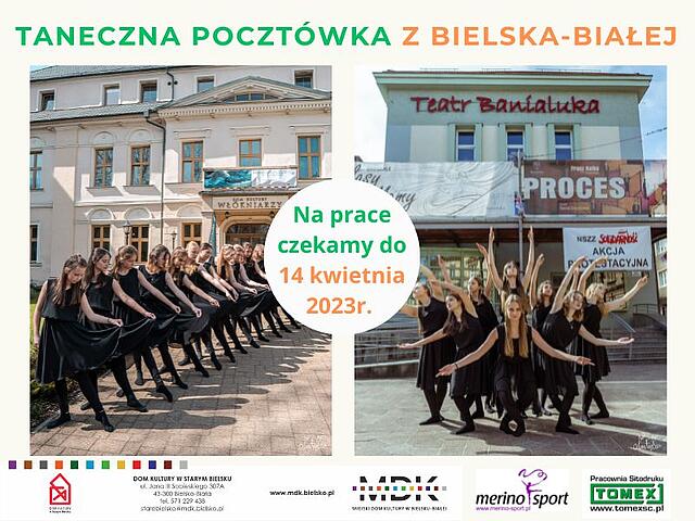  Taneczna Pocztówka z Bielska-Białej Na zdjęciu plakat konkursu